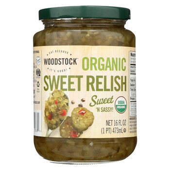 Woodstock Organic Sweet Relish - Case of 12 - 16 OZ Woodstock Organic Sweet Relish - Case of 12 - 16 OZ