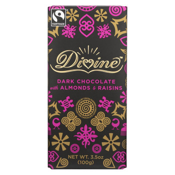 Divine Chocolate Bar - Dark Chocolate - Fruit and Nut - 3.5 oz Bars - Case of 10
