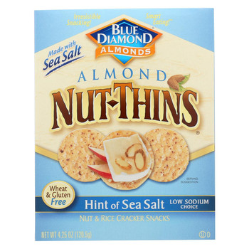 Blue Diamond - Nut Thins - Sea Salt - Case of 12 - 4.25 oz.