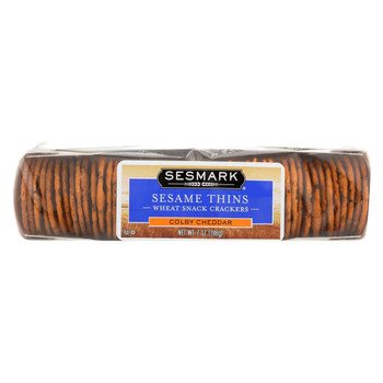 Sesmark Foods Sesame Thins - Cheddar - Case of 12 - 7 oz