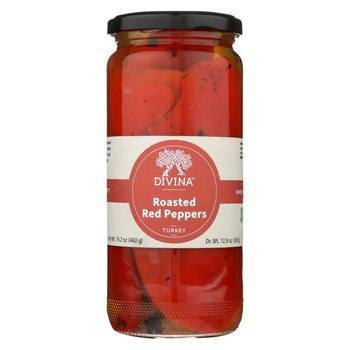 Divina - Roasted Sweet Red Peppers - Case of 6 - 13 oz.