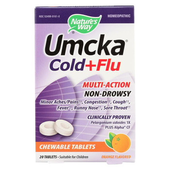 Nature's Way - Umcka Cold & Flu Orange Chewable - 20 count