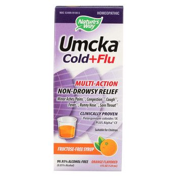 Nature's Way - Umcka Cold and Flu Sugar-Free Syrup Orange - 4 fl oz