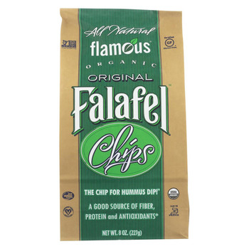 Flamous Falafel Chip - Low Sodium - Case of 12 - 8 oz.