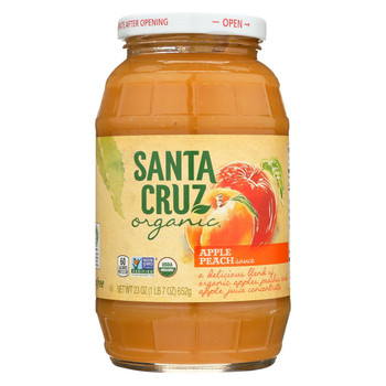 Santa Cruz Organic Apple Sauce - Peach - Case of 12 - 23 oz.