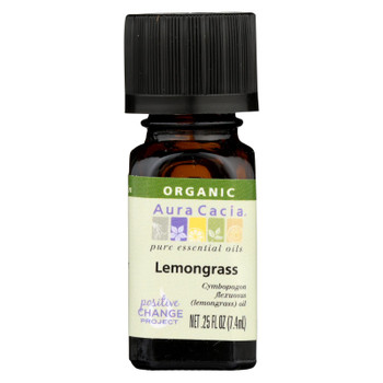 Aura Cacia - Organic Essential Oil - Lemongrass - .25 oz Aura Cacia - Organic Essential Oil - Lemongrass - .25 oz