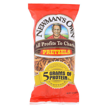 Newman's Own Organics High Protein Pretzels - Organic - Case of 12 - 7 oz.