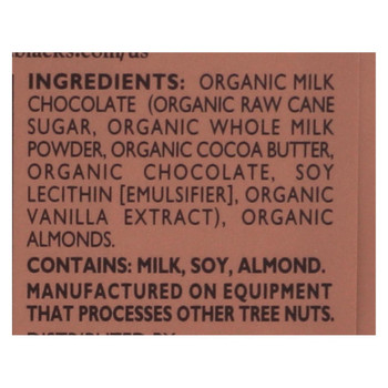 Green and Black's Organic Chocolate Bars - Milk Chocolate - 37 Percent Cacao - Almond - 3.5 oz Bars - Case of 10