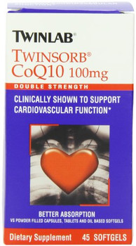 Twinlab Twinsorb CoQ10 - 100 mg - 45 Softgels Twinlab Twinsorb CoQ10 - 100 mg - 45 Softgels
