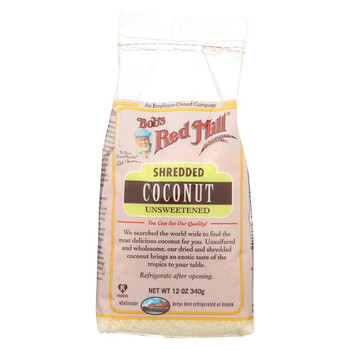 Bob's Red Mill Shredded Coconut (Unsweetened) - 12 oz - Case of 4 Bob's Red Mill Shredded Coconut (Unsweetened) - 12 oz - Case of 4