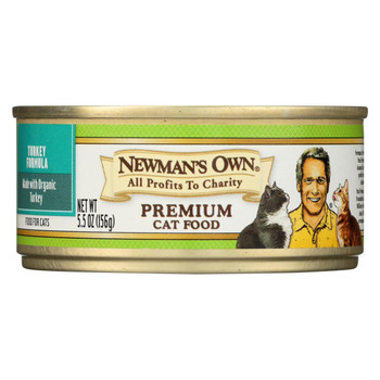 Newman's Own Organics Adult Turkey Formula Canned Cat Food - Organic - Case of 24 - 5.5 oz.