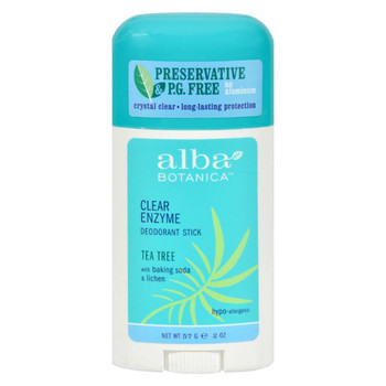 Alba Botanica - Deodorant Stick Clear Enzyme Tea Tree - 2 oz Alba Botanica - Deodorant Stick Clear Enzyme Tea Tree - 2 oz