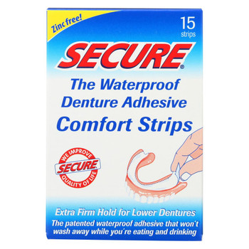 SECURE Denture Adhesive Comfort Strips - 15 Strips SECURE Denture Adhesive Comfort Strips - 15 Strips