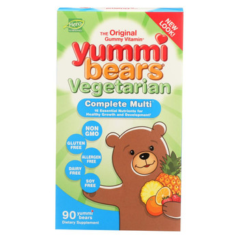 Hero Nutritionals Yummi Bears Multi-Vitamin and Mineral Vegetarian Fruit - 90 Gummy Bears