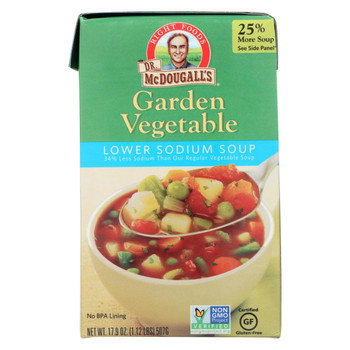 Dr. McDougall's Garden Vegetable Lower Sodium Soup - Case of 6 - 17.9 oz.