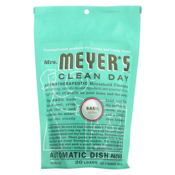 Mrs. Meyer's Clean Day - Automatic Dishwasher Packs - Basil - Case of 6 - 12.7 oz