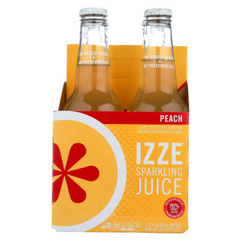 Izze Sparkling Juice - Peach - Case of 6 - 12 Fl oz.