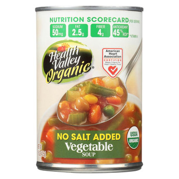 Health Valley Organic Soup - Vegetable No Salt Added - Case of 6 - 15 oz.