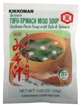 Kikkoman Soup - Instant Miso Spinach - Case of 24 - 1.05 oz