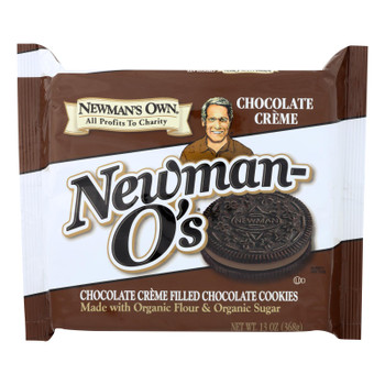 Newman's Own Organics Creme Filled Cookies - Chocolate - Case of 6 - 13 oz.