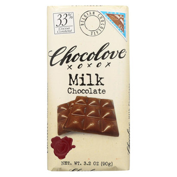 Chocolove Xoxox - Premium Chocolate Bar - Milk Chocolate - Pure - 3.2 oz Bars - Case of 12