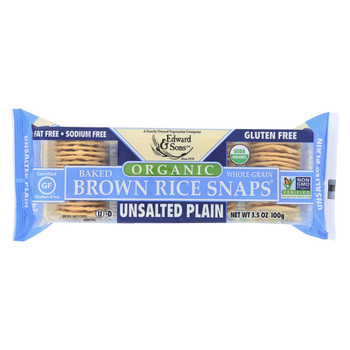 Edward and Sons Brown Rice Snaps - Unsalted Plain - Case of 12 - 3.5 oz. Edward and Sons Brown Rice Snaps - Unsalted Plain - Case of 12 - 3.5 oz.