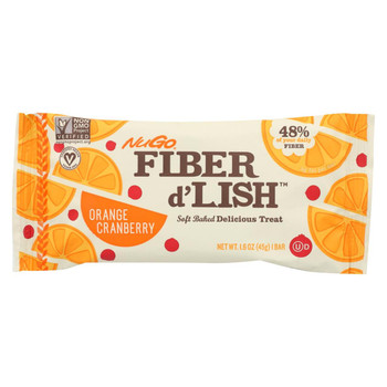 NuGo Nutrition Bar - Fiber dLish - Orange Cranberry - 1.6 oz Bars - Case of 16