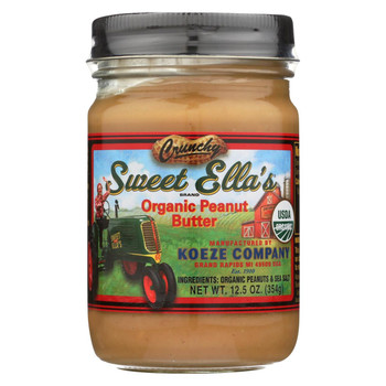 Cream-Nut and Sweet Ella's Organic Peanut Butter - Crunchy - Case of 12 - 12.5 oz.