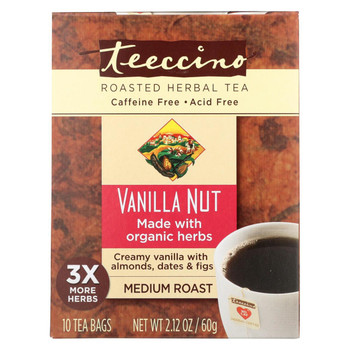 Teeccino Herbal Coffee Vanilla Nut - 10 Tea Bags - Case of 6