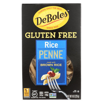 Deboles Gluten Free Rice Penne - Case of 12 - 8 oz