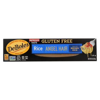 Deboles Rice Angel Hair Pasta - Case of 12 - 8 oz.