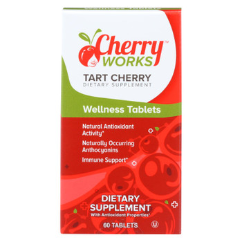Cherry Works Chewable Tablets - Tart Cherry - 60 TAB Cherry Works Chewable Tablets - Tart Cherry - 60 TAB