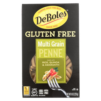 Deboles Gluten Free Multigrain Penne Pasta - Case of 12 - 8 oz.