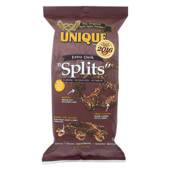 Unique Pretzels - Splits - Extra Dark - Case of 12 - 11 oz.
