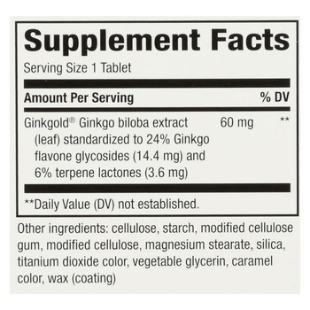 Nature's Way - Ginkgold 60 Mg - 75 Tablets
