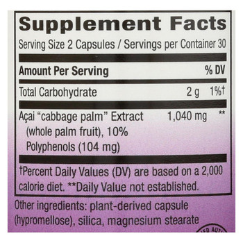 Nature's Way - Standardized Acai - 60 Vegetarian Capsules