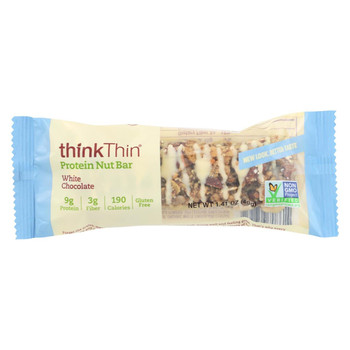 Think Products Thin Crunch Bar - White Chocolate Nut - Case of 10 - 1.41 oz