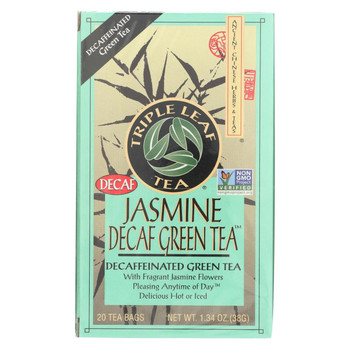 Triple Leaf Tea Jasmine Green Tea - Decaffeinated - Case of 6 - 20 Bags Triple Leaf Tea Jasmine Green Tea - Decaffeinated - Case of 6 - 20 Bags