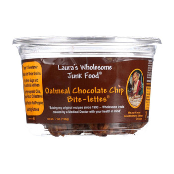 Lauras Wholesome Junk Food Cookies - Oatmeal Chocolate Chip - 7 oz - case of 6 Lauras Wholesome Junk Food Cookies - Oatmeal Chocolate Chip - 7 oz - case of 6
