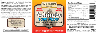 Only Natural Yohimbe 1000 Plus - 30 Tablets
