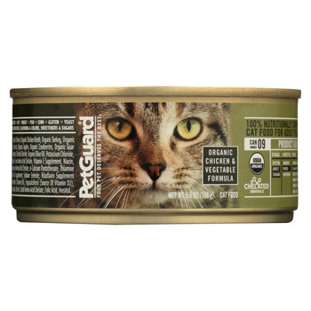 Petguard Cats Food - Organic Chicken and Vegetable - Case of 24 - 5.5 oz.