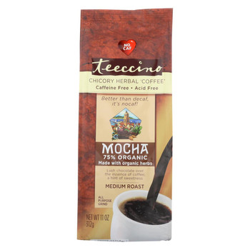 Teeccino Mediterranean Herbal Coffee - Mocha - Medium Roast - Caffeine Free - 11 oz