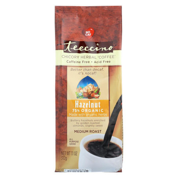 Teeccino Mediterranean Herbal Coffee - Hazelnut - Medium Roast - Caffeine Free - 11 oz