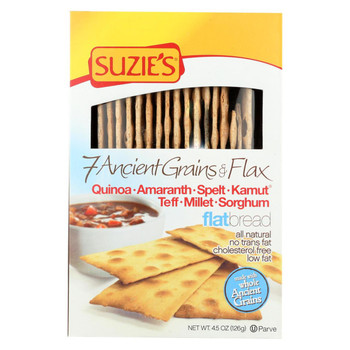 Suzie's Flat Bread - 7 Ancient Grains and Flax - Case of 12 - 4.5 oz. Suzie's Flat Bread - 7 Ancient Grains and Flax - Case of 12 - 4.5 oz.