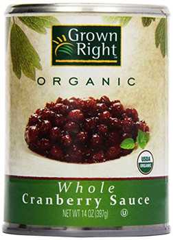 Grown Right Organic Sauce - Whole Cranberry - Case of 24 - 14 oz.