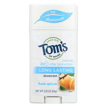 Tom's of Maine Natural Long-Lasting Deodorant Stick Apricot - 2.25 oz - Case of 6 Tom's of Maine Natural Long-Lasting Deodorant Stick Apricot - 2.25 oz - Case of 6