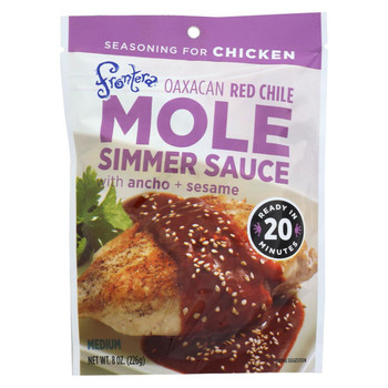 Frontera Foods Simmer Sauce - Oaxacan Red Chile Mole - with Ancho and Sesame - 8 oz - case of 6