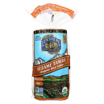 Lundberg Family Farms Organic Sesame Tamari Rice Cakes - Case of 12 - 9 oz. Lundberg Family Farms Organic Sesame Tamari Rice Cakes - Case of 12 - 9 oz.