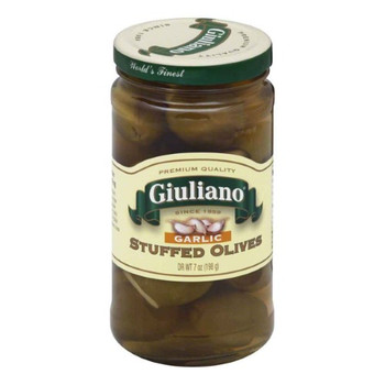 Giuliano's Specialty Foods - Stuffed Olives - Garlic - Case of 6 - 7 oz.