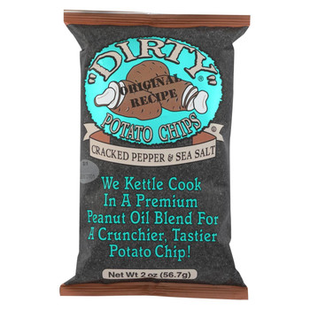 Dirty Chips - Potato Chips - Cracked Pepper and Salt - Case of 25 - 2 oz